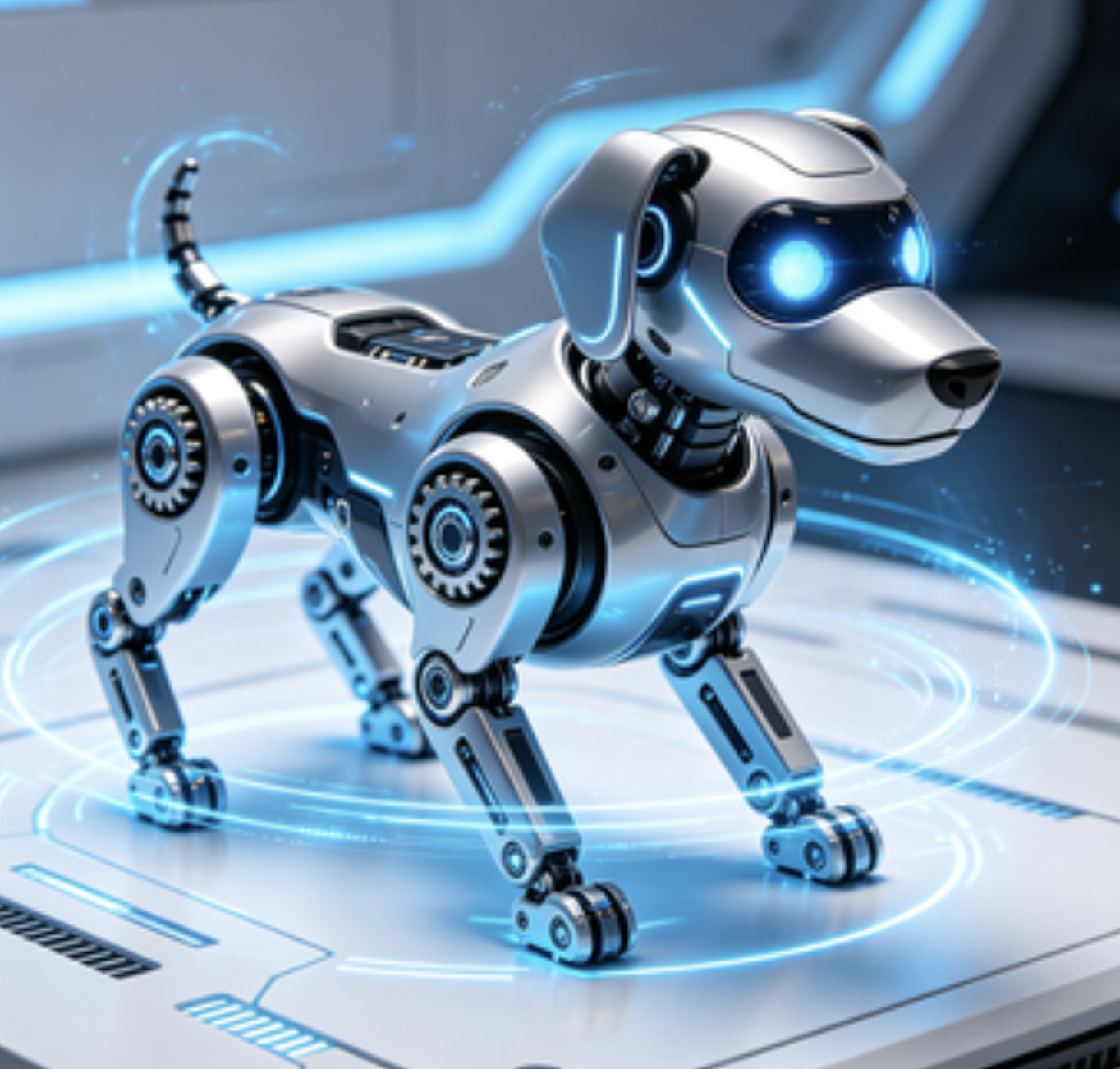 AI 机器狗 · 迎宾机器人实拍